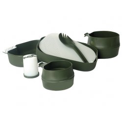 Шведский набор пластиковой посуды WILDO 'Camp-a-box' (олива)
